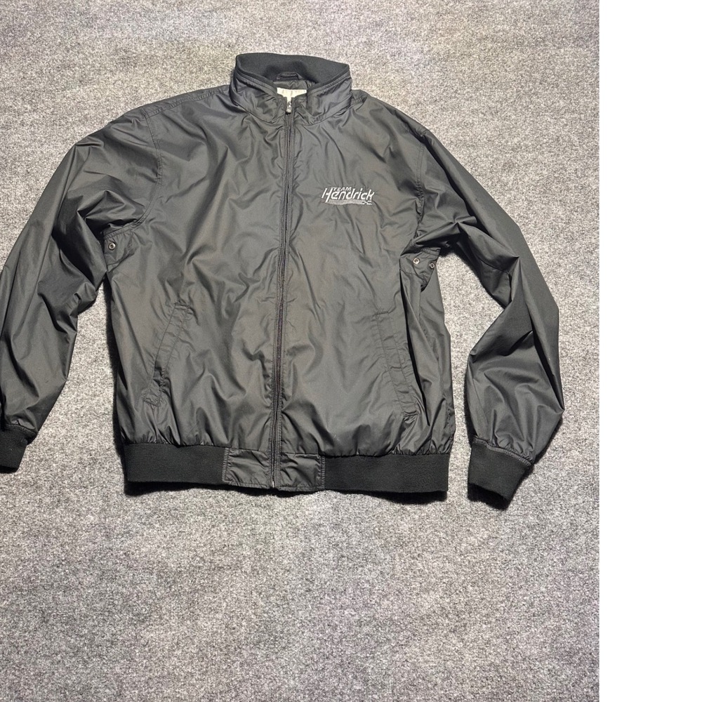 Peter Millar Team Hendrick Mens Black Full Zip Windbreaker Jacket L Racing Golf